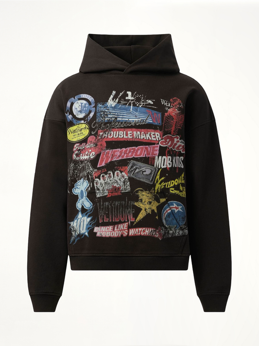 WE11DONE Vintage Collage Hoodie (Black)