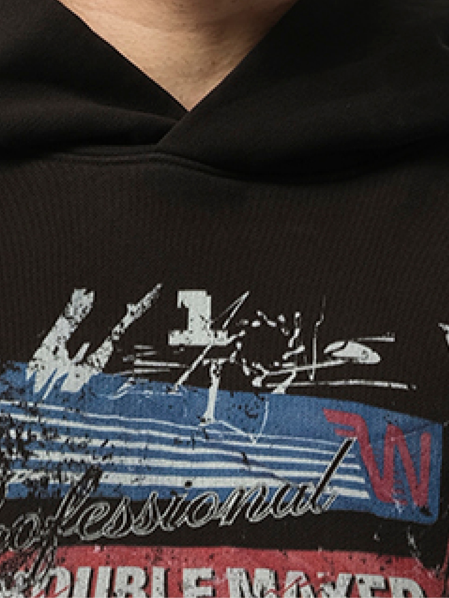 WE11DONE Vintage Collage Hoodie (Black)