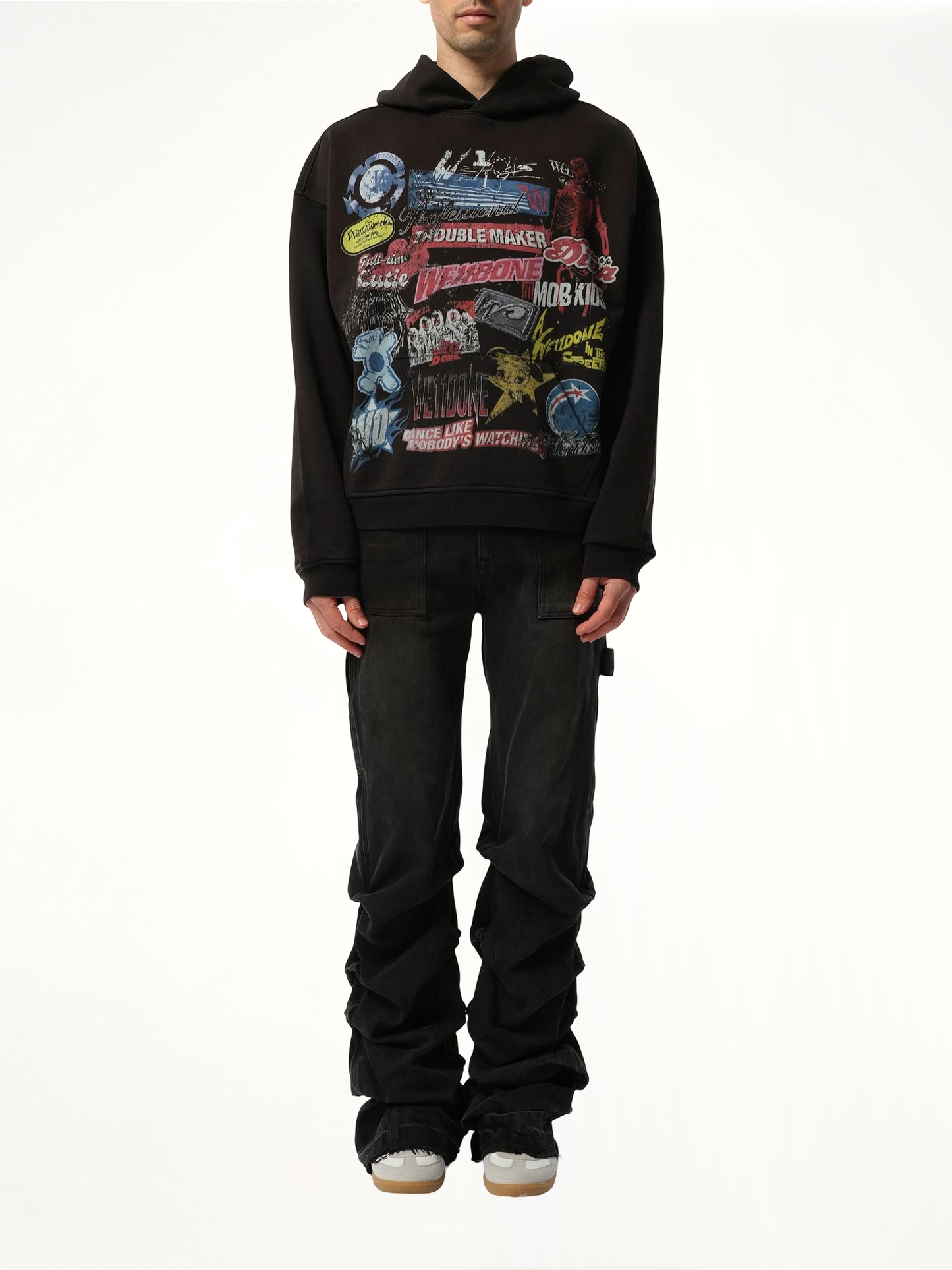 WE11DONE Vintage Collage Hoodie (Black)