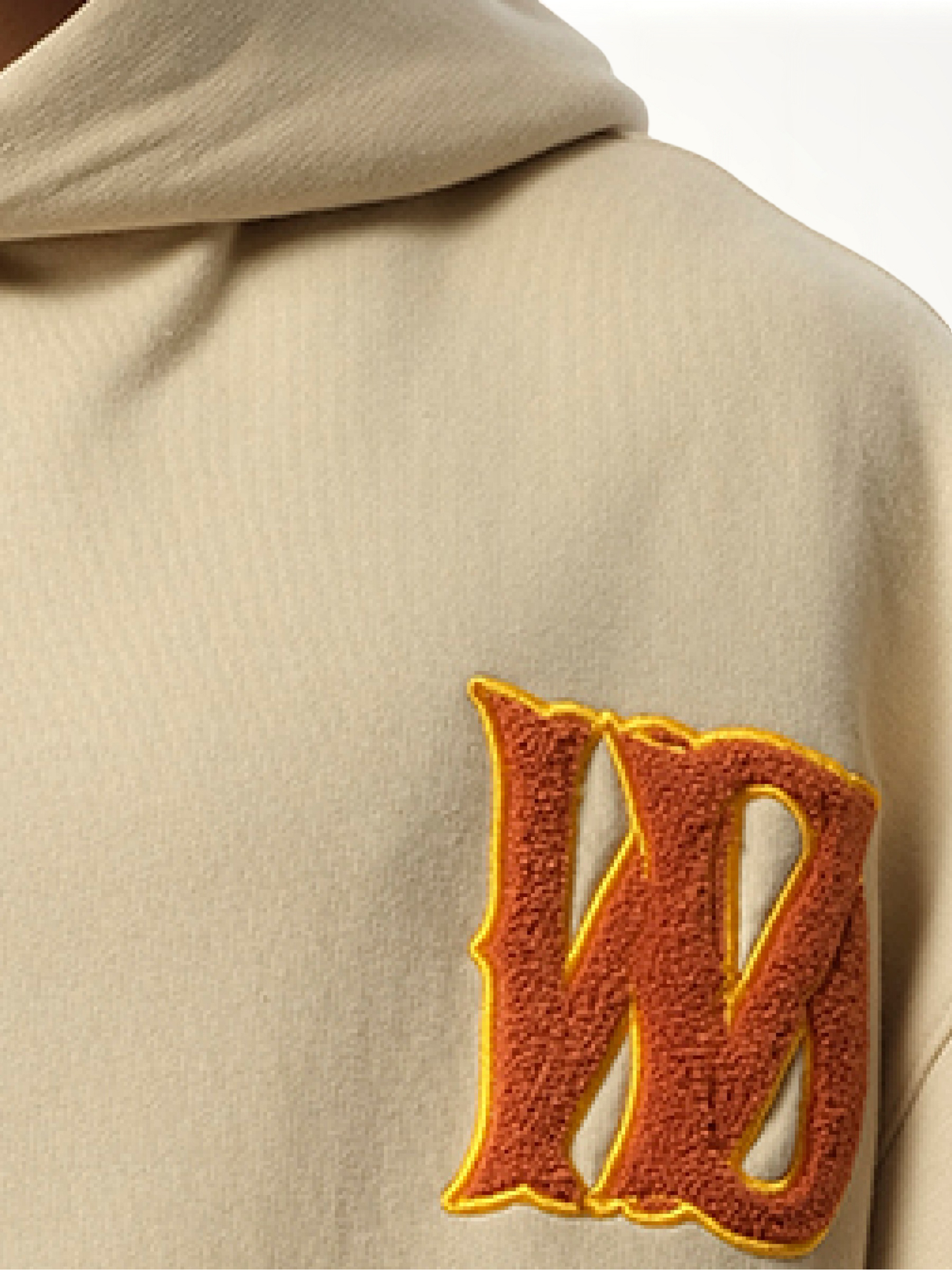 WE11DONE Boucle Letter Logo Hoodie (Beige)