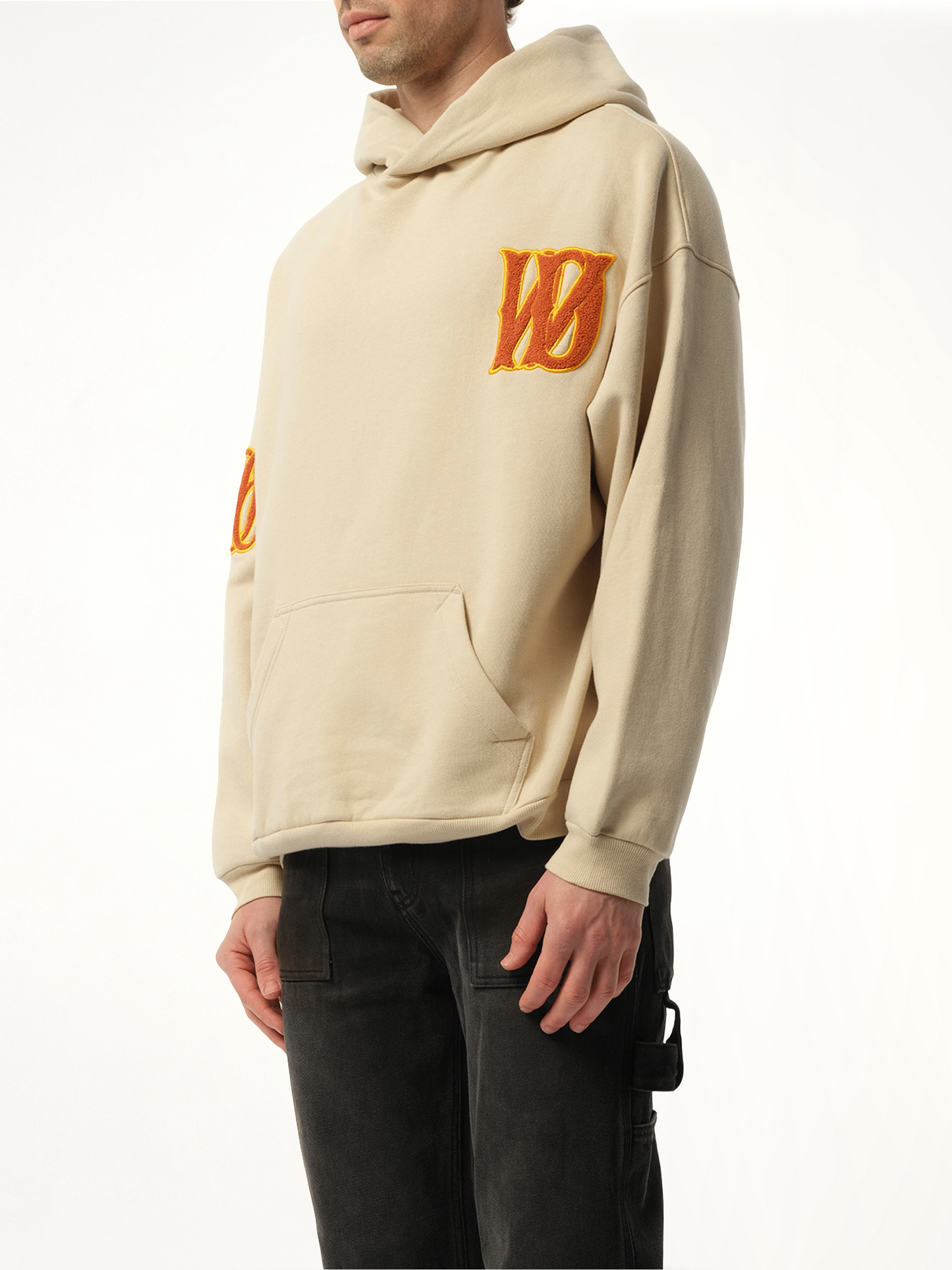 WE11DONE Boucle Letter Logo Hoodie (Beige)