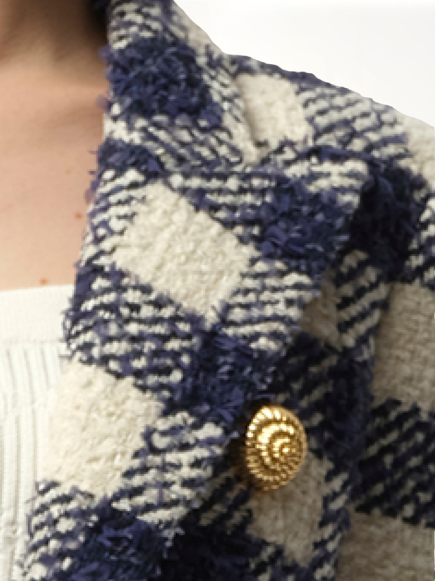 BALMAIN 6 Button Tweed Jacket (Blue)