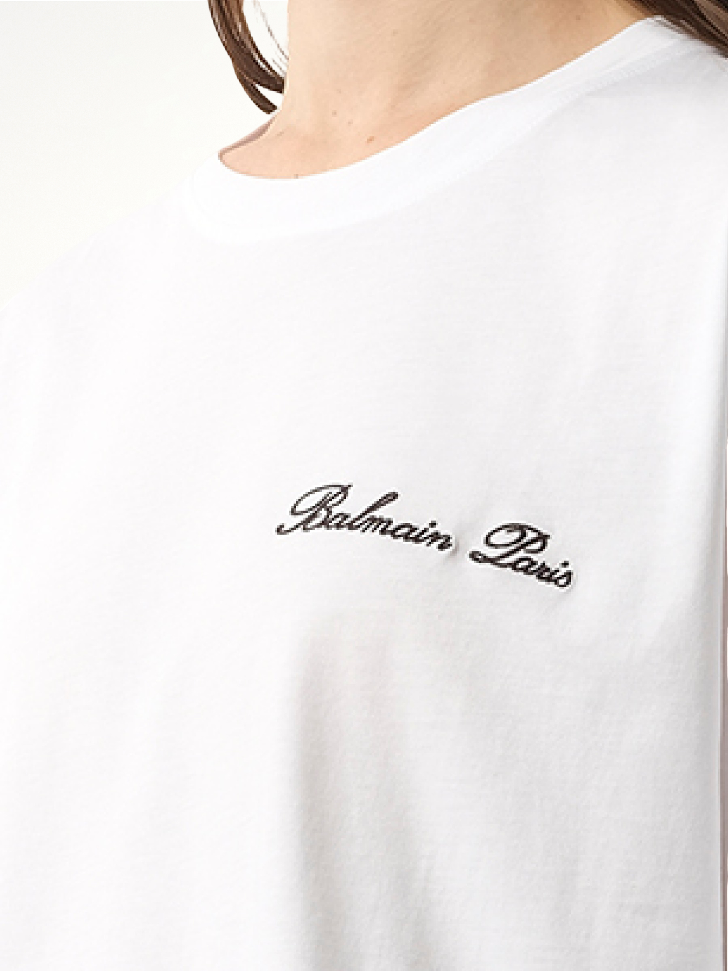 BALMAIN Balmain Signatured Embroidered Crop Top (White)