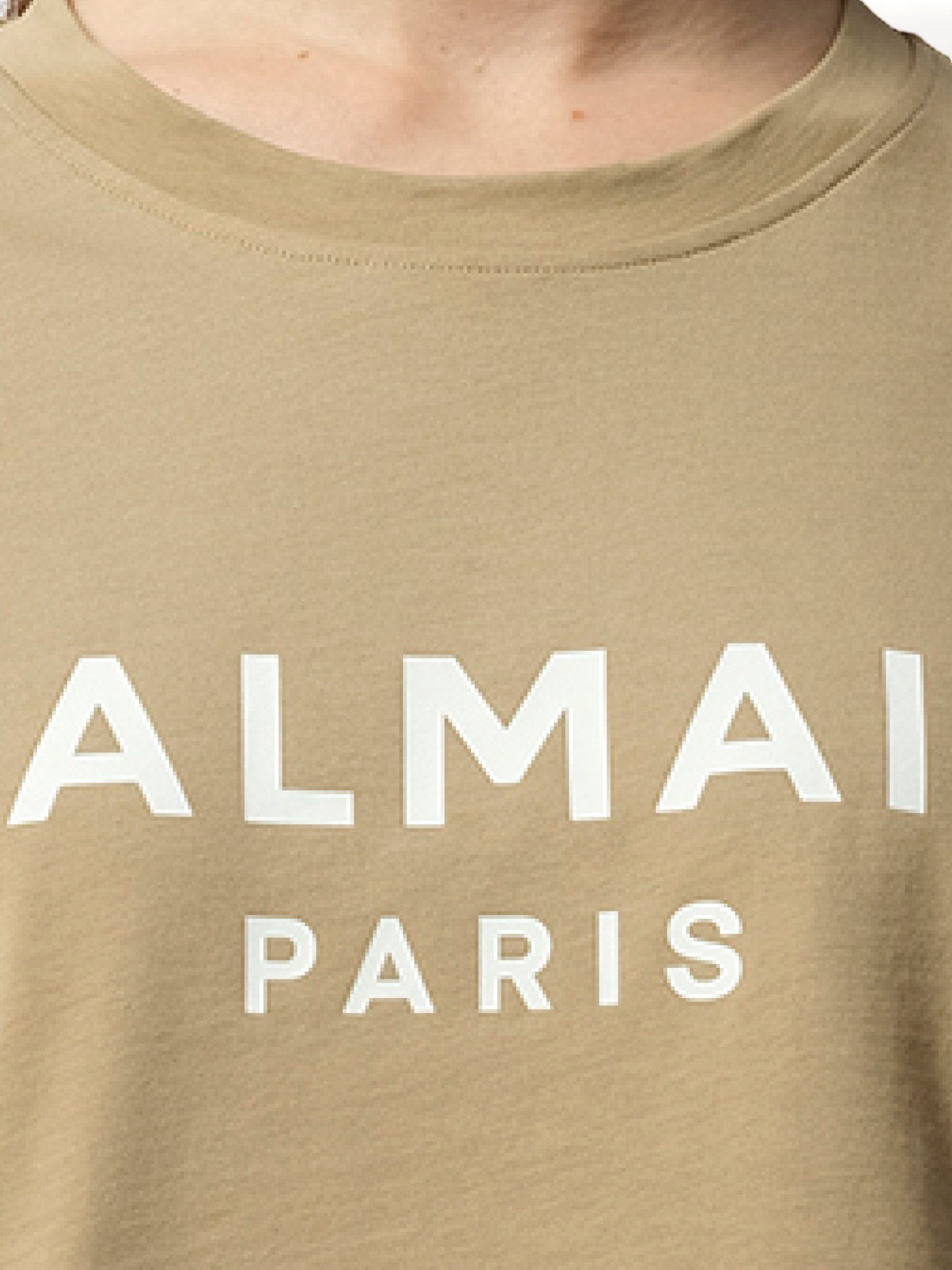 BALMAIN Balmain Printed Cropped T-Shirt (Beige)