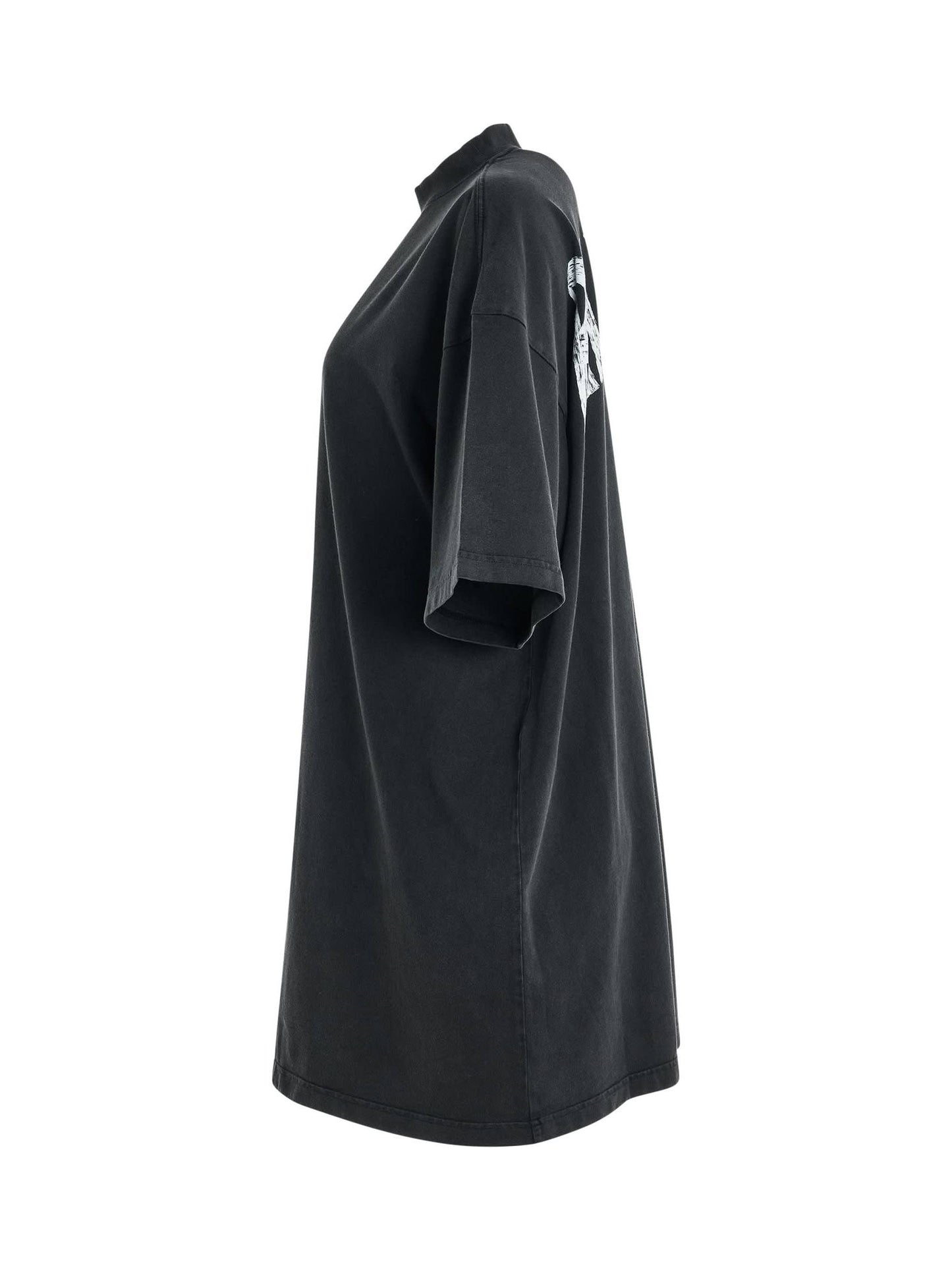 BALENCIAGA Hand Drawn Vintage T-Shirt Dress (Black)