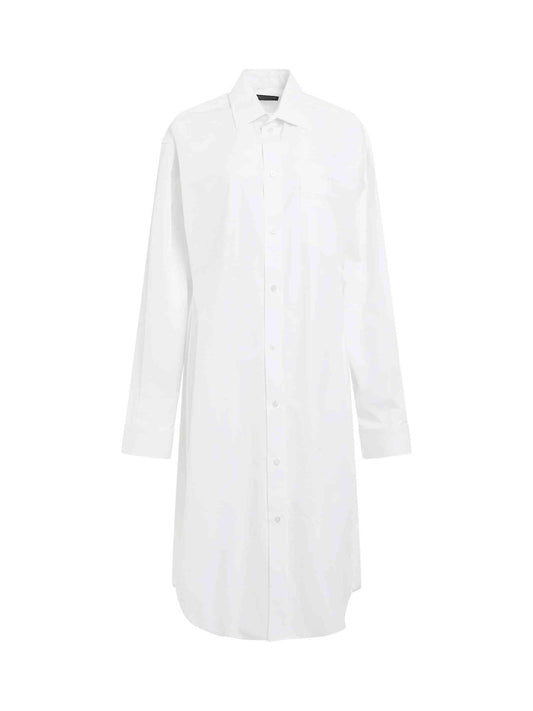 Image of a model wearing Dress. Productname: BALENCIAGA Hourglass Dress in White colour by brand - BALENCIAGA