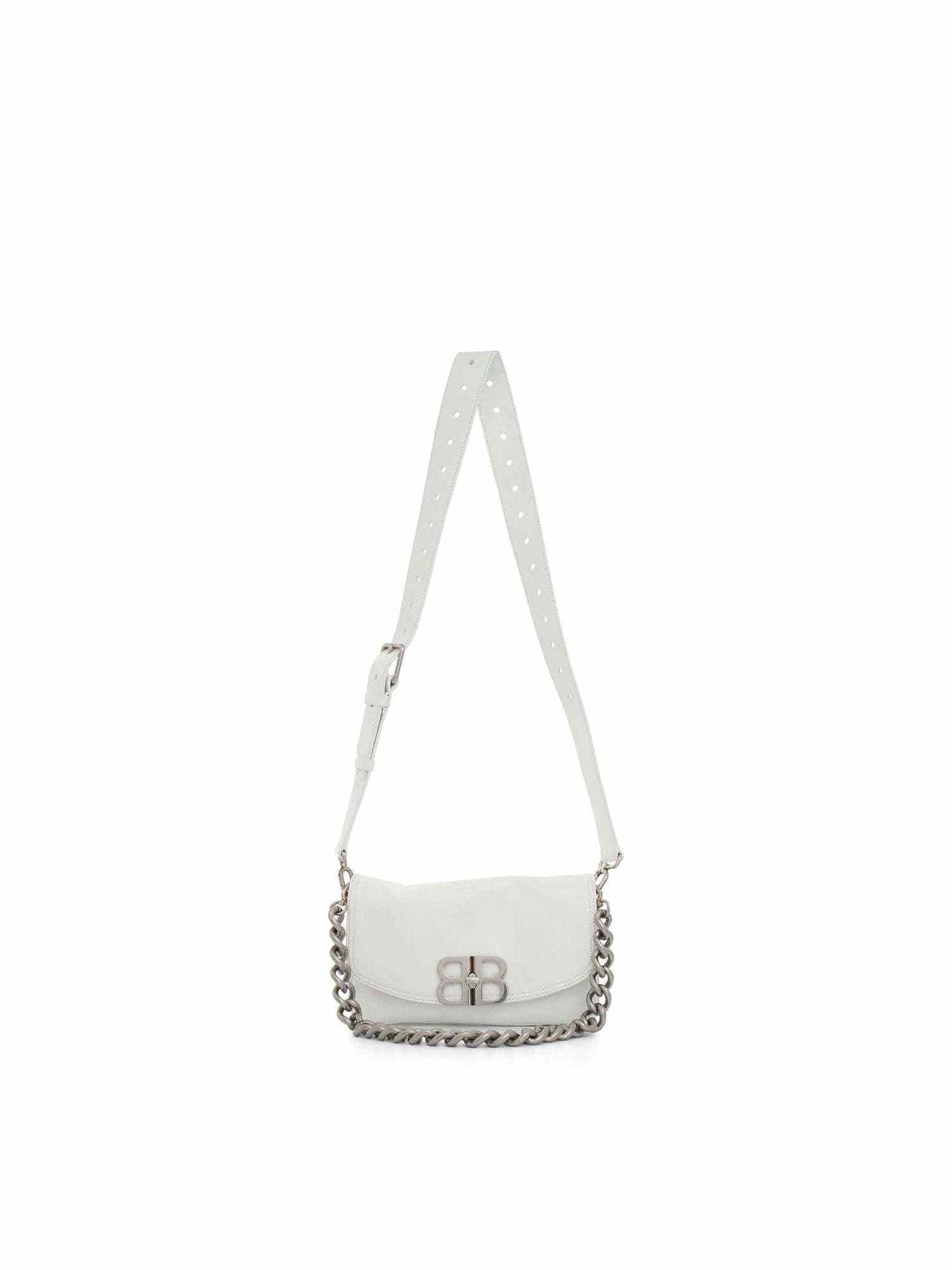 Image of Bags. Productname: BALENCIAGA Small BB Soft Flap Bag in Optic White colour by brand - BALENCIAGA