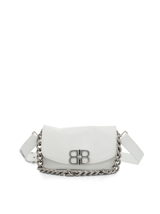 BALENCIAGA Small BB Soft Flap Bag (White)