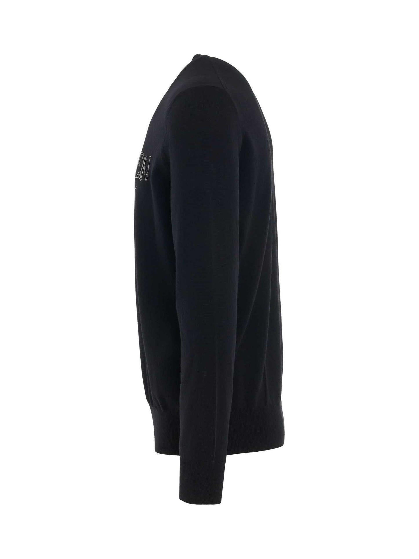 ALEXANDER MCQUEEN Chain Embroidered Knit Sweater (Black)