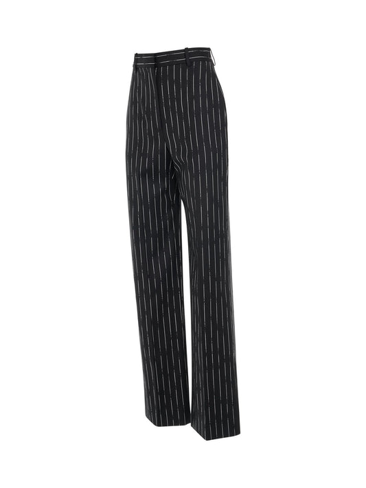 ALEXANDER MCQUEEN Certified Broken Stripe Wool Pants (Black)