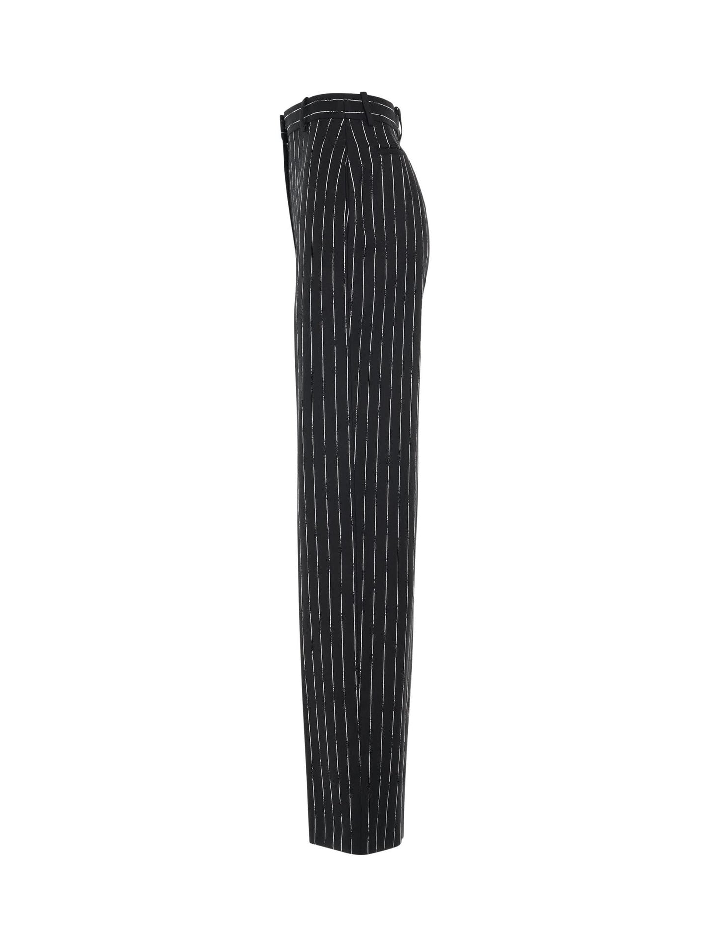 ALEXANDER MCQUEEN Certified Broken Stripe Wool Pants (Black)