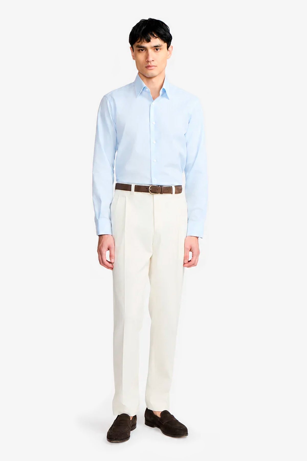Image of Shirts. Product name - Norris Formal Shirt Blue Mircrodesign in Blue colour by brand - Anthony Squires