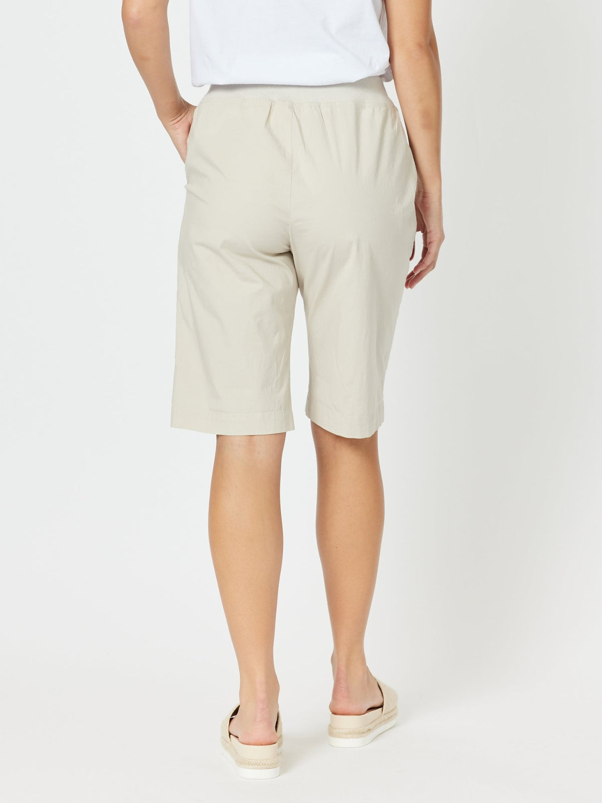 Threadz Santorini Cotton Pull On Short (Stone)