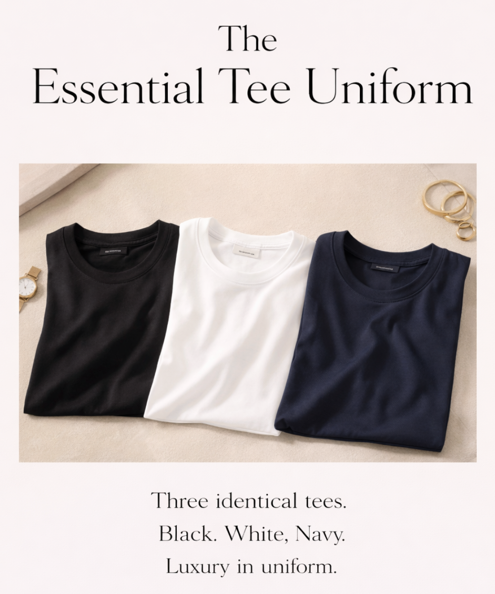 Image of T-Shirts. Product name - The Essential Tee Uniform in Uniform colour by brand - The Fable