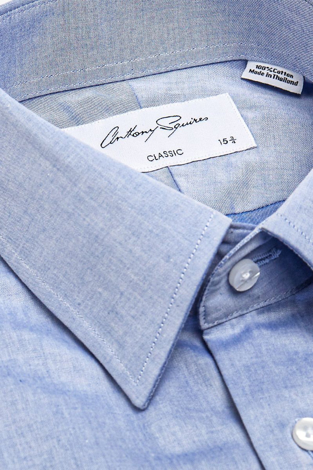 Image of Shirts. Product name - Gus Blue Business shirt in Blue colour by brand - Anthony Squires