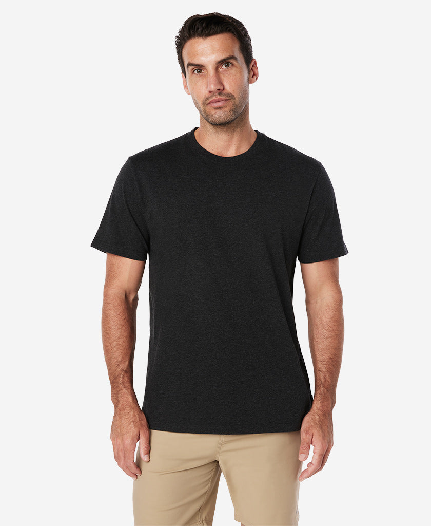 Image of T-Shirts. Product name - CREW T-SHIRT, Ebony Melange in Ebony Melange colour by brand - Helly Hansen