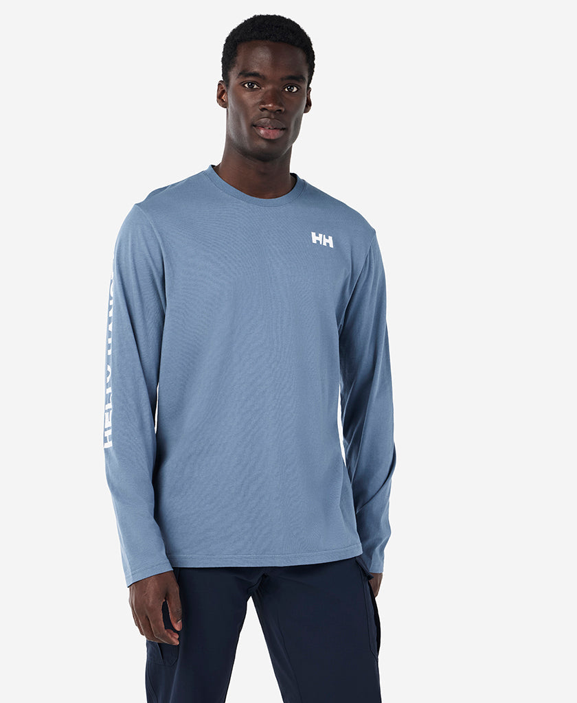 Image of Shirts. Product name - ERVIK L/S T-SHIRT, Washed Navy in Washed Navy colour by brand - Helly Hansen