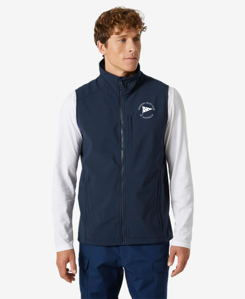 Image of Coats & Jackets. Product name - CYCA SOFTSHELL VEST, Navy in Navy colour by brand - Helly Hansen