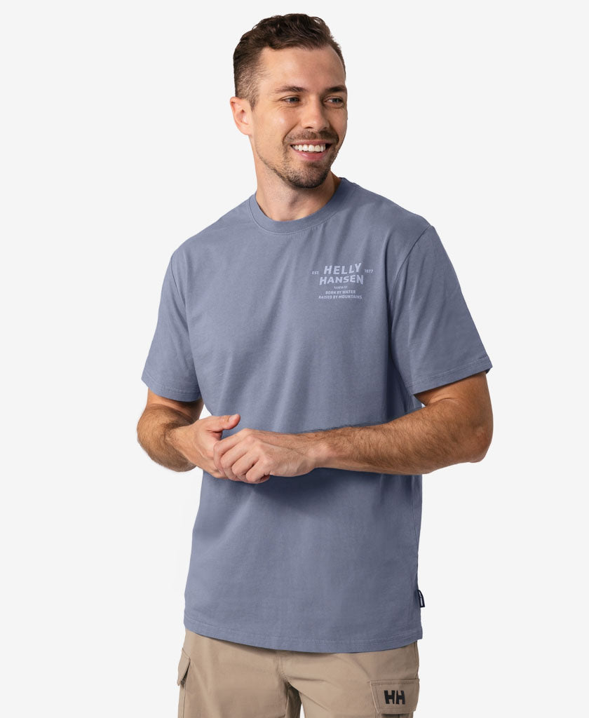 Image of T-Shirts. Product name - SHORE T-SHIRT, Washed Navy in Washed Navy colour by brand - Helly Hansen