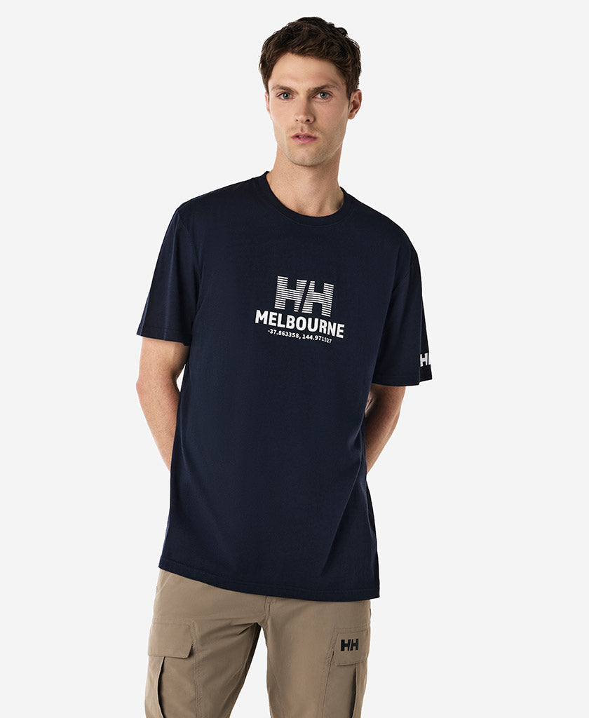 Image of T-Shirts. Product name - MELBOURNE T-SHIRT, Navy in Navy colour by brand - Helly Hansen