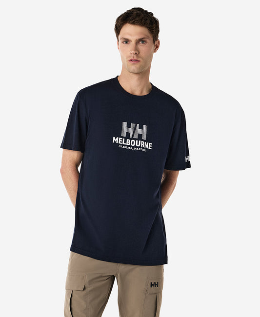 Image of T-Shirts. Product name - MELBOURNE T-SHIRT, Navy in Navy colour by brand - Helly Hansen