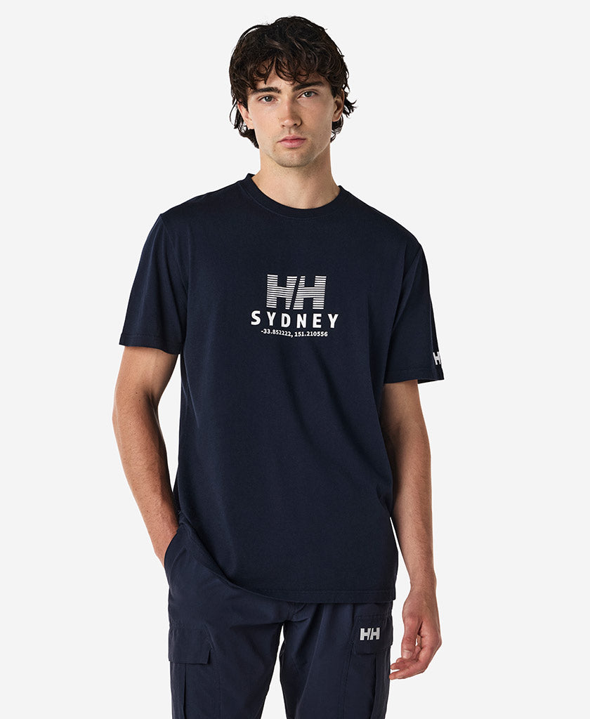 Image of T-Shirts. Product name - SYDNEY T-SHIRT, Navy in Navy colour by brand - Helly Hansen