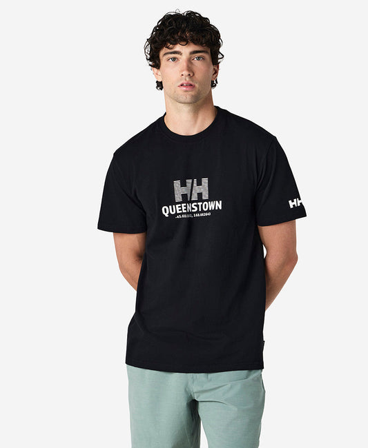 Image of T-Shirts. Product name - QUEENSTOWN T-SHIRT, Black in Black colour by brand - Helly Hansen