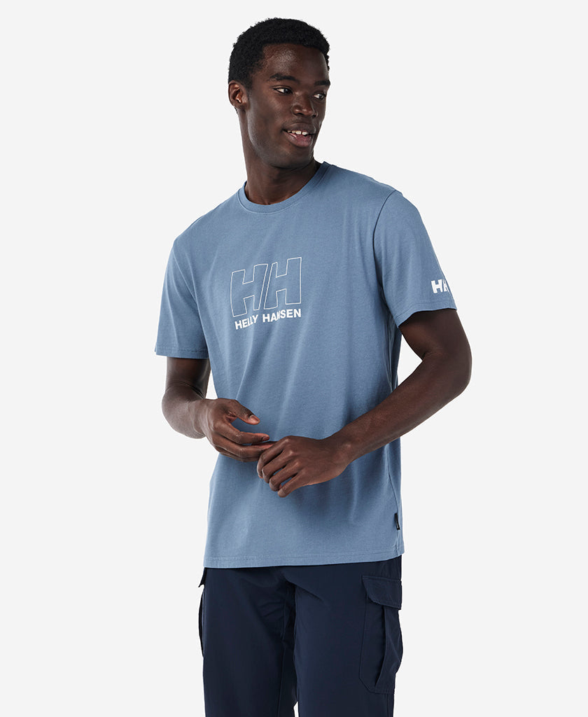 Image of T-Shirts. Product name - OUTLINE T-SHIRT, Washed Navy in Washed Navy colour by brand - Helly Hansen