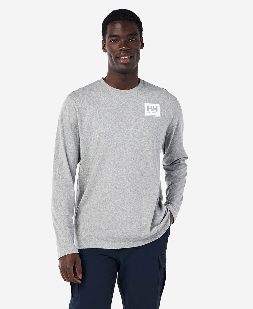 Image of Shirts. Product name - BOX OUTLINE L/S T-SHIRT, Grey Melange in Grey Melange colour by brand - Helly Hansen
