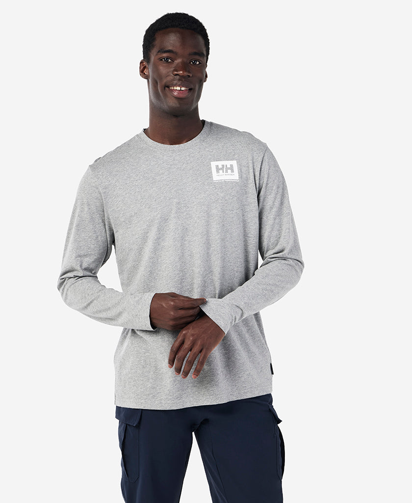 Helly Hansen BOX OUTLINE L/S T-SHIRT (Grey Melange)
