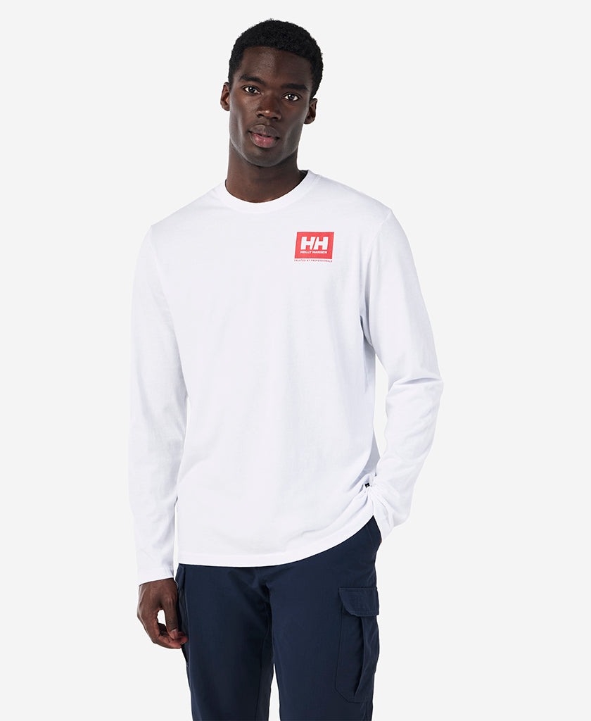Image of Shirts. Product name - BOX OUTLINE L/S T-SHIRT, White in White colour by brand - Helly Hansen