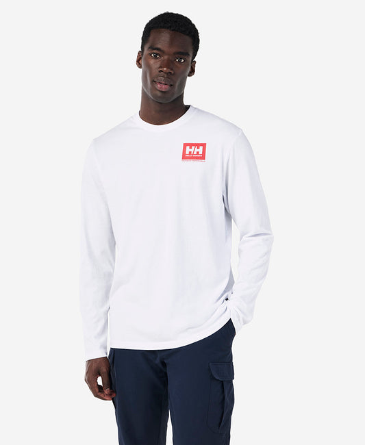 Image of Shirts. Product name - BOX OUTLINE L/S T-SHIRT, White in White colour by brand - Helly Hansen