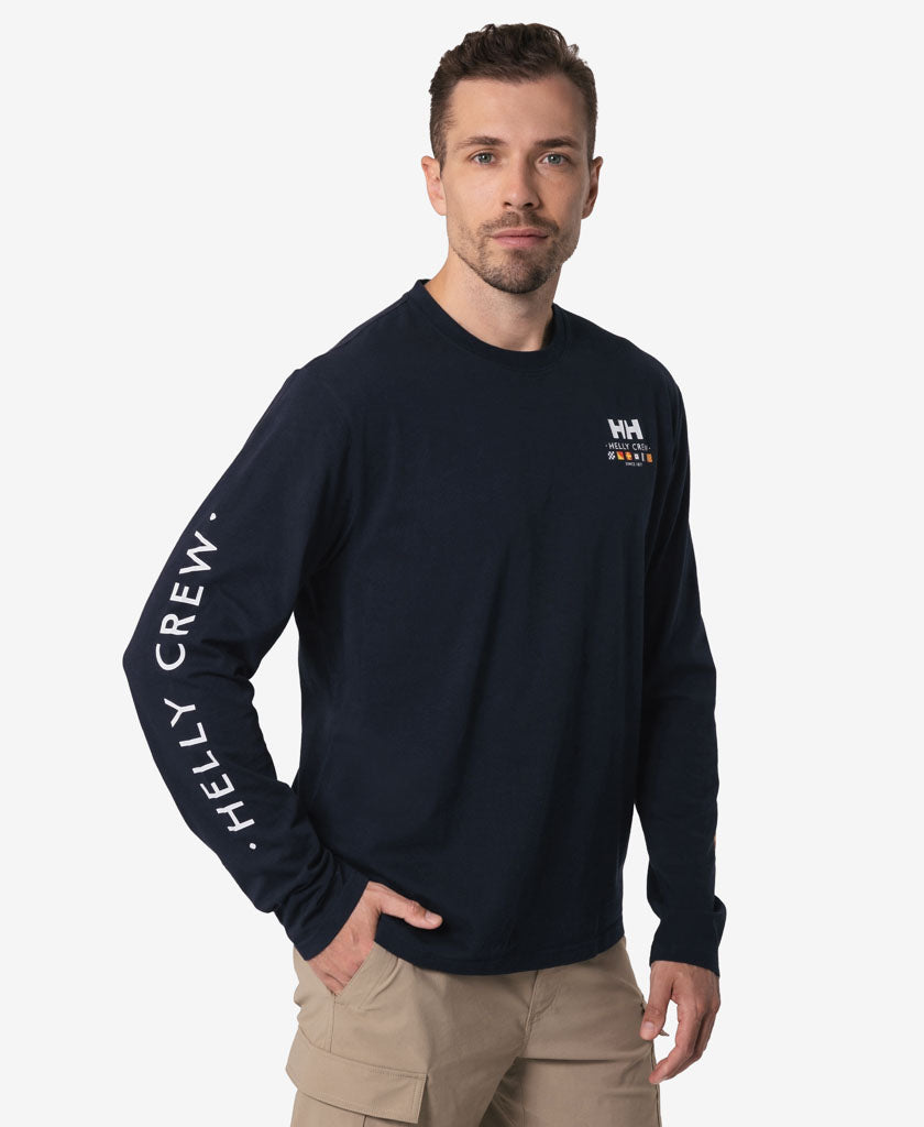 Image of T-Shirts. Product name - SEAFARER L/S T-SHIRT, Navy in Navy colour by brand - Helly Hansen