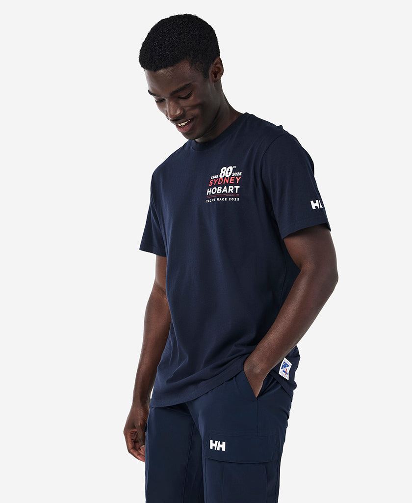 Image of T-Shirts. Product name - RSHYR25 80TH T-SHIRT, Navy in Navy colour by brand - Helly Hansen