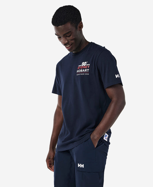 Image of T-Shirts. Product name - RSHYR25 80TH T-SHIRT, Navy in Navy colour by brand - Helly Hansen