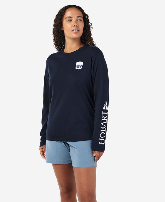 Image of Shirts. Product name - RSHYR25 BURGEE LS T-SHIRT, Navy in Navy colour by brand - Helly Hansen