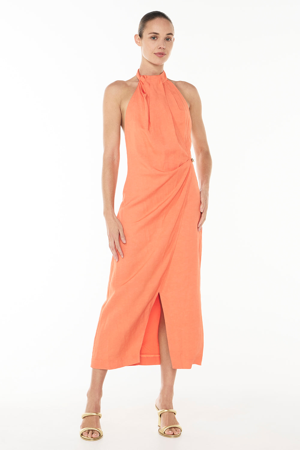 La Promenade Halter Dress (Coral)