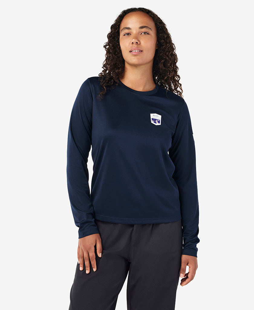 Image of Shirts. Product name - RSHYR25 W TECH CREW LS, Navy in Navy colour by brand - Helly Hansen