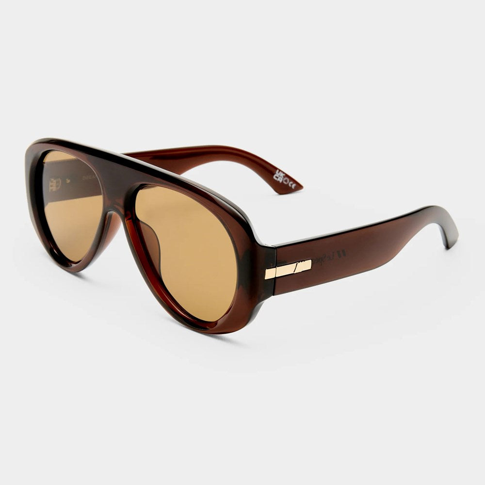 Image of Sunglasses. Product name - Dream Boat in Cocoa colour by brand - Sass Clothing