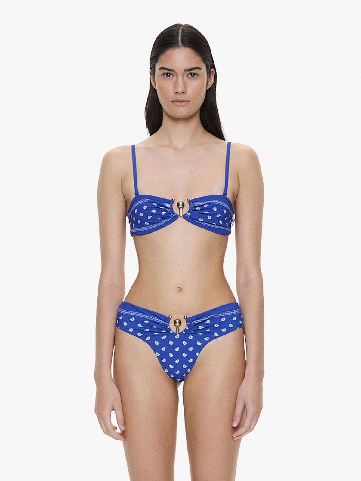 Image of Swimwear. Product name - Bandana Ruched Orbit Bandeau in Print colour by brand - CHRISTOPHER ESBER