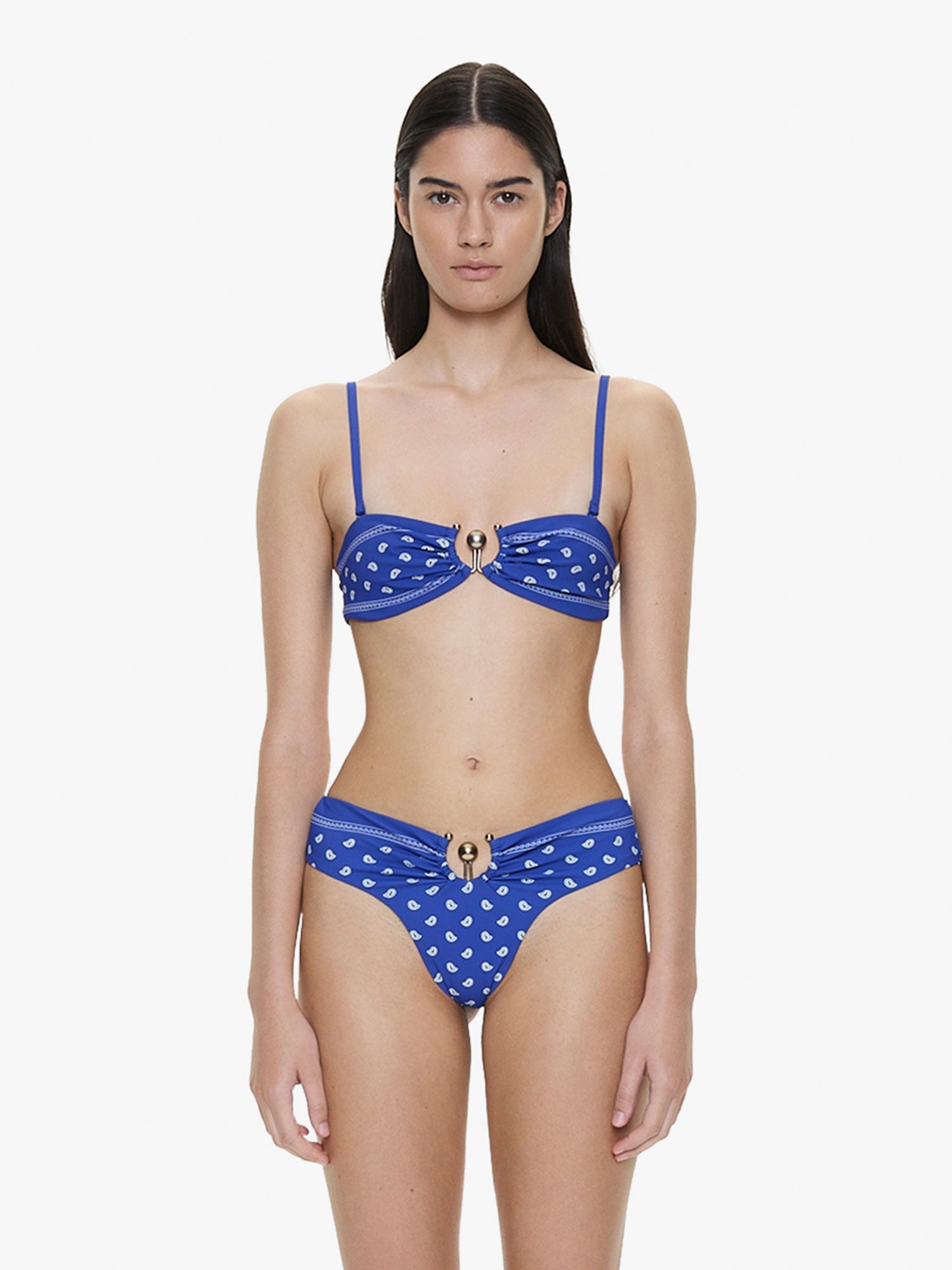 Image of Swimwear. Product name - Bandana Ruched Orbit Bandeau in Print colour by brand - CHRISTOPHER ESBER