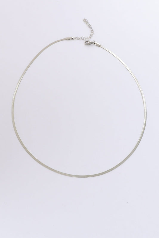 Image of Accessories. Productname: Katia Silver Thin Snake Chain Necklace in Silver colour by brand - Heychic