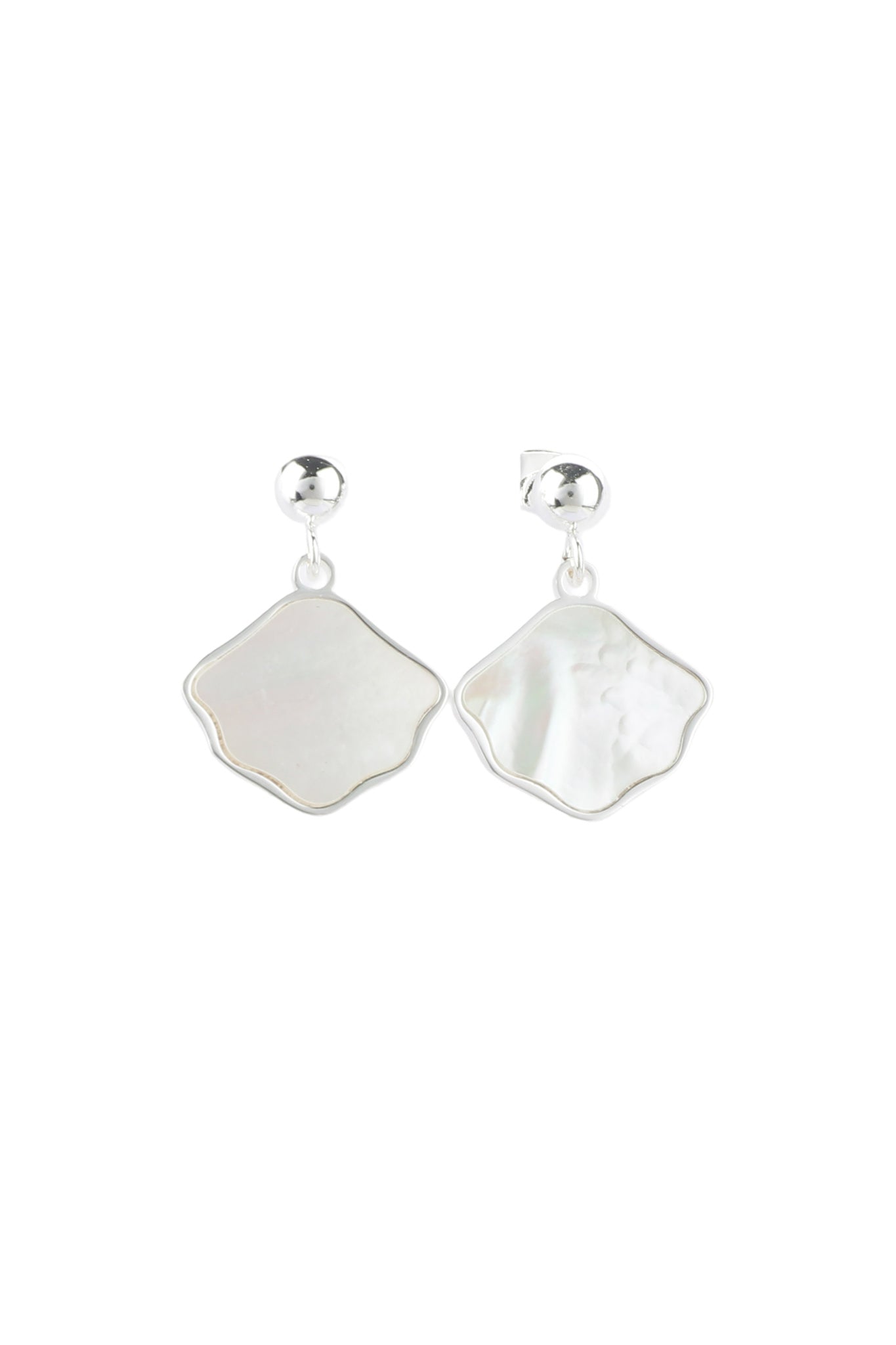 Image of Accessories. Product name - Oceane Silver Shell Drop Earrings in Silver colour by brand - Heychic