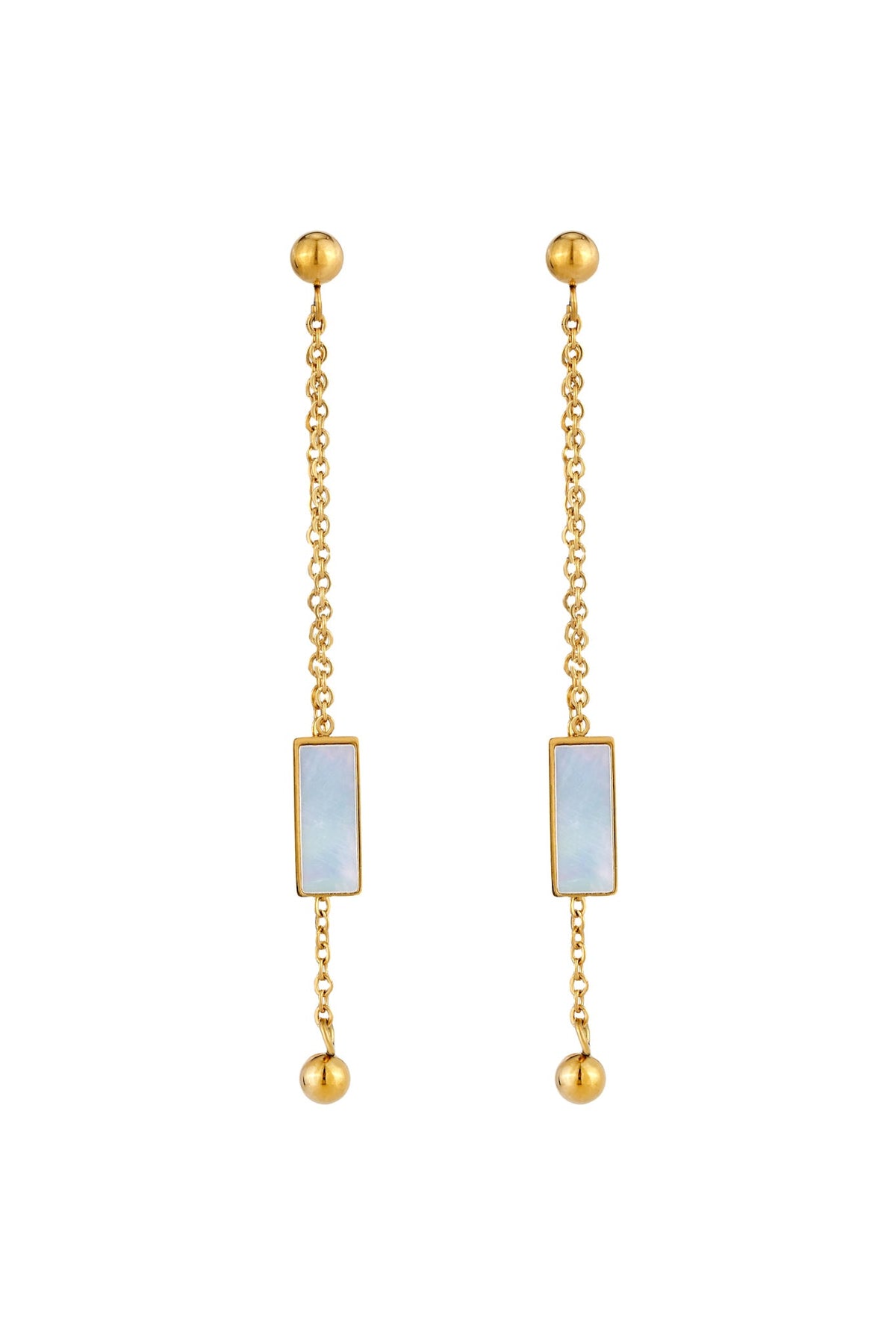 Image of Accessories. Product name - Darya Shell Gold Earrings in Gold colour by brand - HEYCHIC