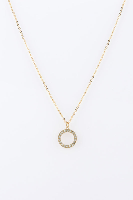 Heychic Liora Circle Pendant Necklace (Gold)