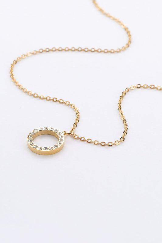 Image of Accessories. Productname: Liora Gold Circle Pendant Necklace in Gold colour by brand - Heychic