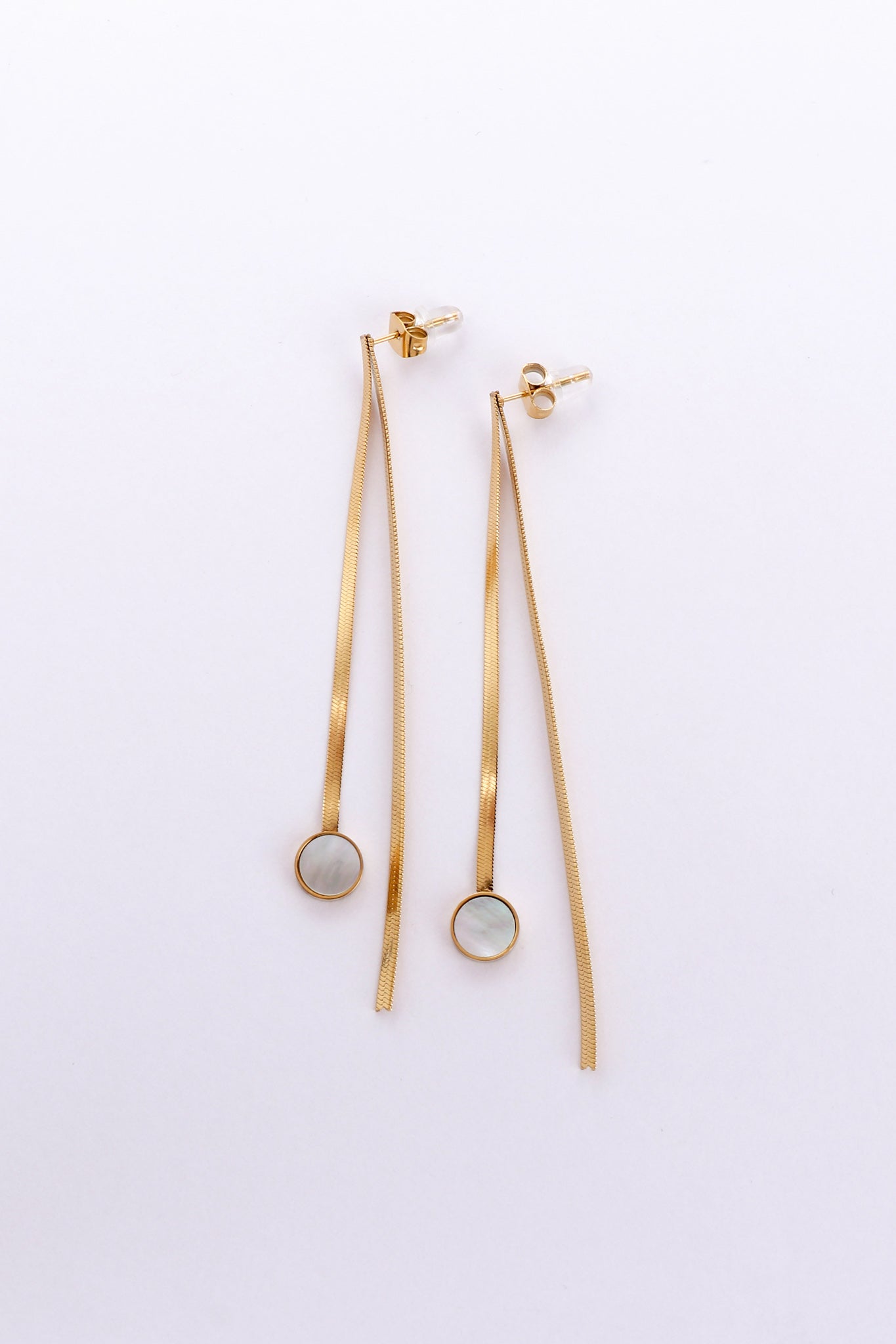 Heychic Velour Chain Pearl Drop Earrings (Gold)