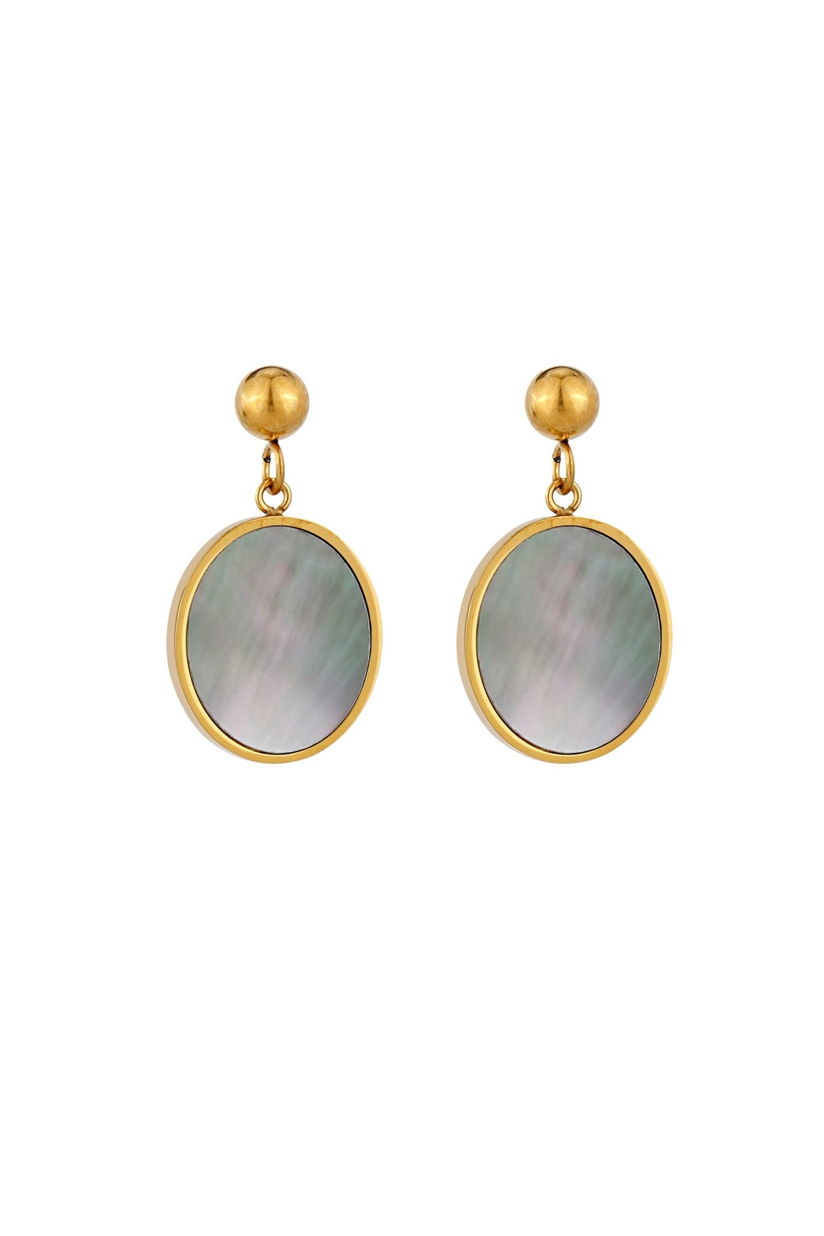 Image of Accessories. Product name - Delmare Shell Gold Earrings in Gold colour by brand - HEYCHIC