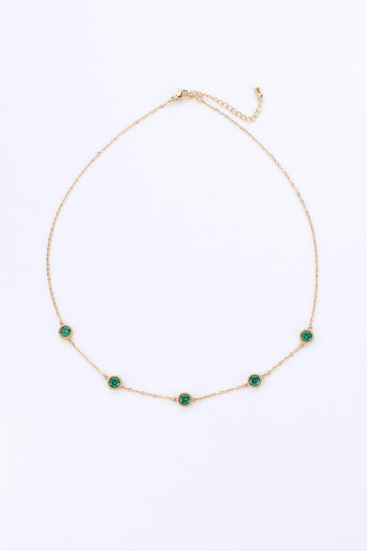 Heychic Verdania Zircon Gold Necklace (Green)