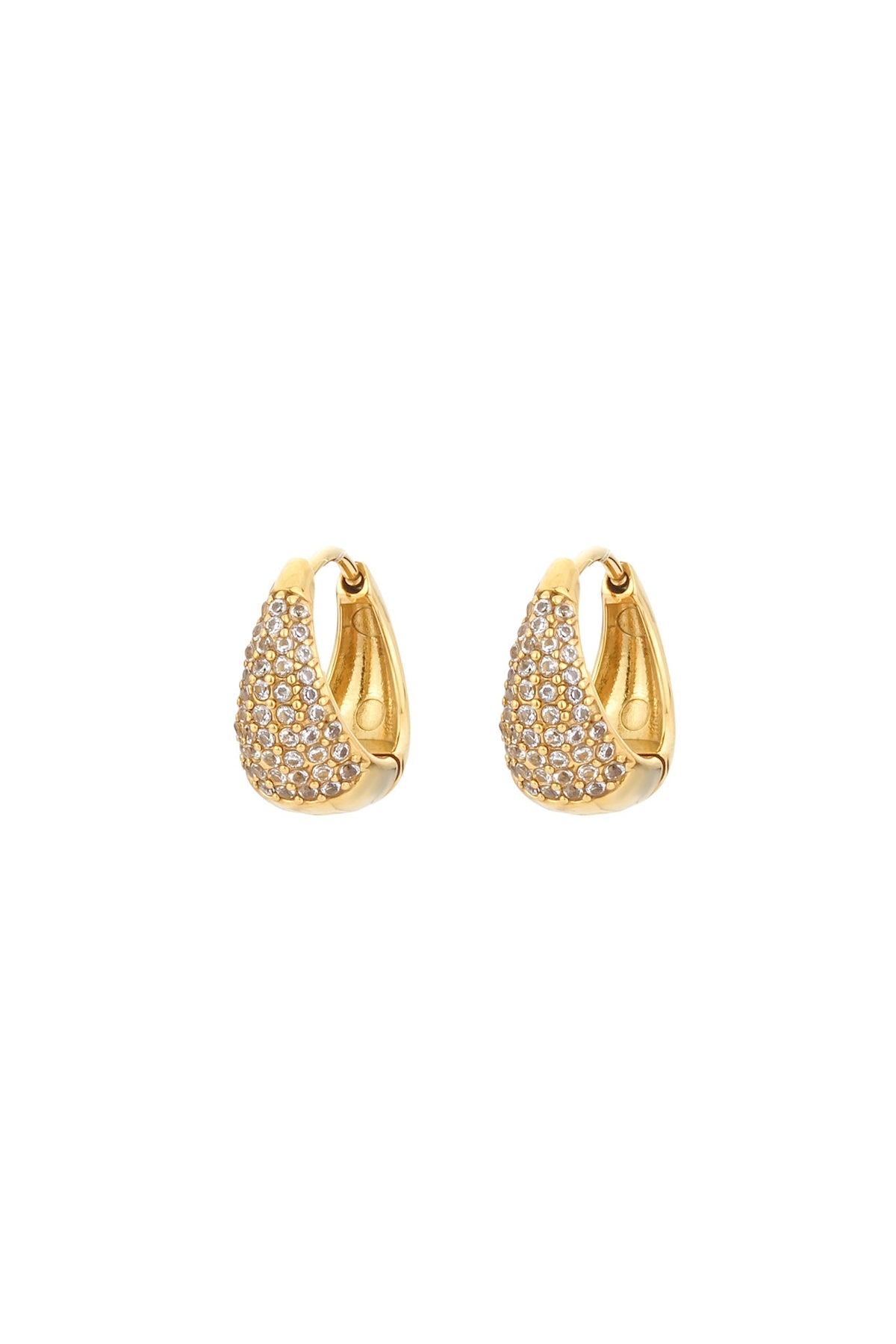 Image of Accessories. Product name - Claire Zircon Gold Earrings in Gold colour by brand - HEYCHIC